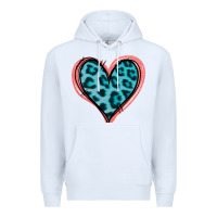 White Blue Leopard Heart Premium Hoodie - Jasminsmagicworld