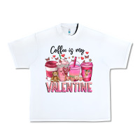 White Coffee Is MY Valentine Urban Heavy Tee - CowhideDigitalArt