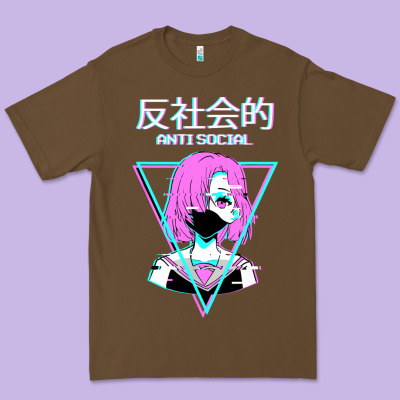 Antisocial Wave Anime Premium Tee Designed By Artisfamous