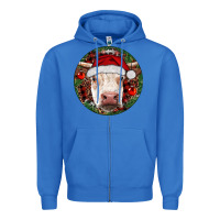True Royal Hereford Cow Christmas Zipper Hoodie - RanaPortraitStore