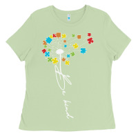 Matcha Dandelion Autism Puzzle Be Kind Ladies Tee - CowhideDigitalArt
