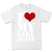 White i heart my girlfriend shirt Premium Tee - artisFamous