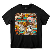 Black Western Leopard Farm Animals Seamless Pattern Heavy Core Tee - FaDigitalArtStudio
