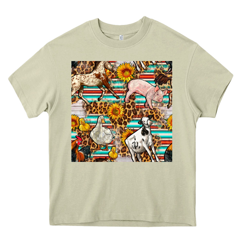 Western Leopard Farm Animals Seamless Pattern Heavy Core Tee by FaDigitalArtStudio | Teevron