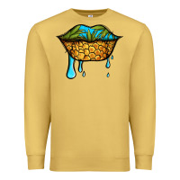 Antique Gold summer vibes pineapple lips Premium Sweatshirt - Jasminsmagicworld