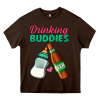 Chocolate Brown Drinking Buddies Heavy Core Tee - Jasminsmagicworld