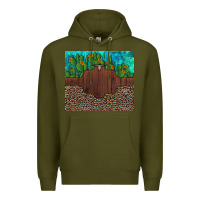 Army Green custom cactus and sunflowers leopard turquoise Premium Hoodie - Artiststas