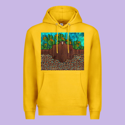 Custom Cactus And Sunflowers Leopard Turquoise Premium Hoodie Designed By Artiststas
