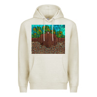 Oatmeal Heather custom cactus and sunflowers leopard turquoise Premium Hoodie - Artiststas