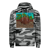 Slate Camo custom cactus and sunflowers leopard turquoise Premium Hoodie - Artiststas