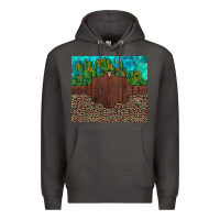 Smoke custom cactus and sunflowers leopard turquoise Premium Hoodie - Artiststas