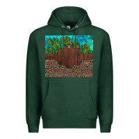 Sports Green custom cactus and sunflowers leopard turquoise Premium Hoodie - Artiststas
