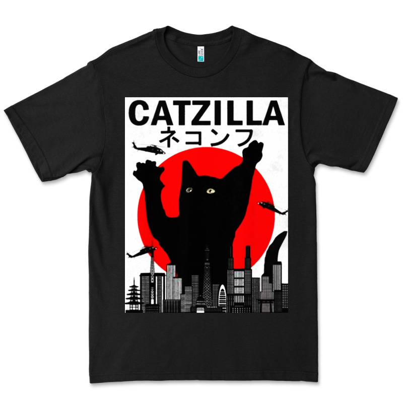 Vintage Catzilla Japanese Sunset Style Premium Tee by artisFamous | Teevron