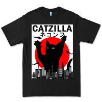 Vintage Catzilla Japanese Sunset Style Premium Tee | Teevron