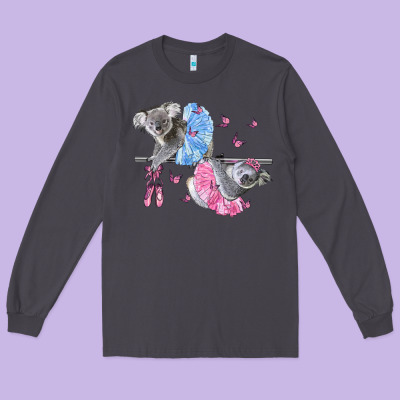 Koalas With Tutu Long Sleeve Tee Designed By Lillyallendesigns