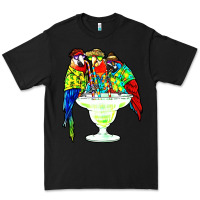 Black parrots drinking margarita hawaiian Premium Tee - artisFamous