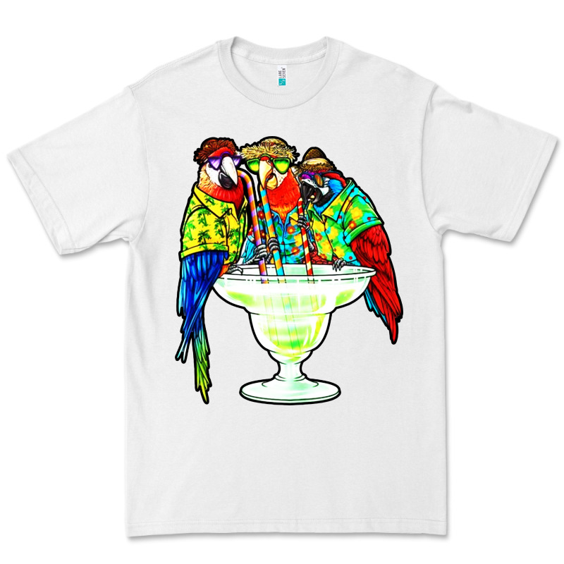 Parrots Drinking Margarita Hawaiian Premium Tee by artisFamous | Teevron