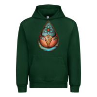 Forest Green teardrop tooled leather bullskull earrings Urban Hoodie - Jasminsmagicworld
