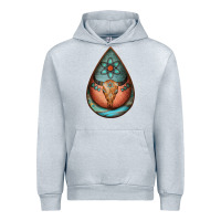 Heather Grey teardrop tooled leather bullskull earrings Urban Hoodie - Jasminsmagicworld