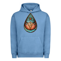 Pigment Pebble Blue teardrop tooled leather bullskull earrings Urban Hoodie - Jasminsmagicworld