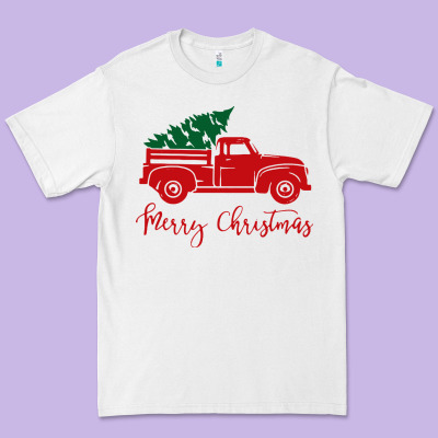 Vintage Red Truck With Christmas Premium Tee Designed By Artisfamous