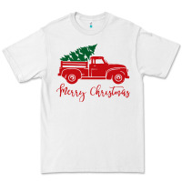 White vintage red truck with christmas Premium Tee - artisFamous