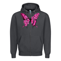 Smoke floral pink butterfly Zipper Hoodie - Jasminsmagicworld
