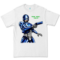 White 8bit robocop Premium Tee - artisFamous