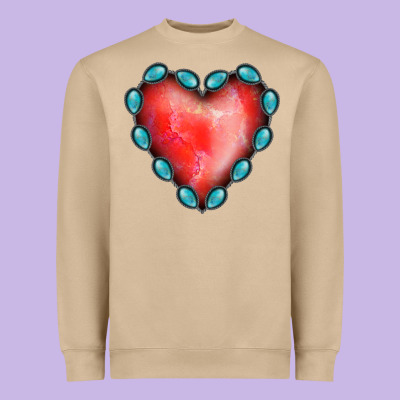 Gemstone Red Heart Heavyweight Sweatshirt Designed By Jasminsmagicworld