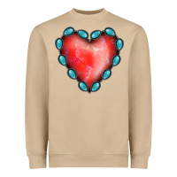 Mushroom Gemstone Red Heart Heavyweight Sweatshirt - Jasminsmagicworld