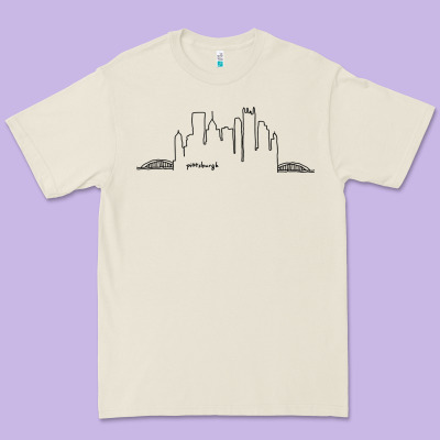 Pittsburgh Skyline City Premium Tee Designed By Artisfamous