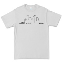 Dove Grey pittsburgh skyline city Premium Tee - artisFamous