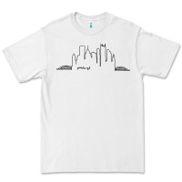 White pittsburgh skyline city Premium Tee - artisFamous