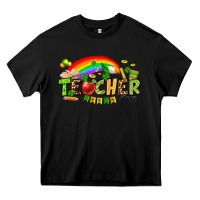 Black St. Patrick's Day Teacher Heavy Core Tee - OliviaCreatesArt
