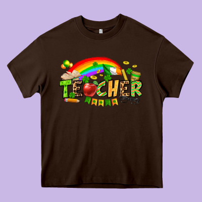 St. Patrick's Day Teacher Heavy Core Tee Designed By Oliviacreatesart