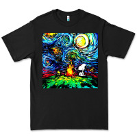 Black starry night print van gogh parody Premium Tee - artisFamous
