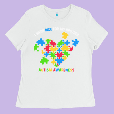 Wear Blue For My Brother Autism Ladies Tee Designed By Cowhidedigitalart