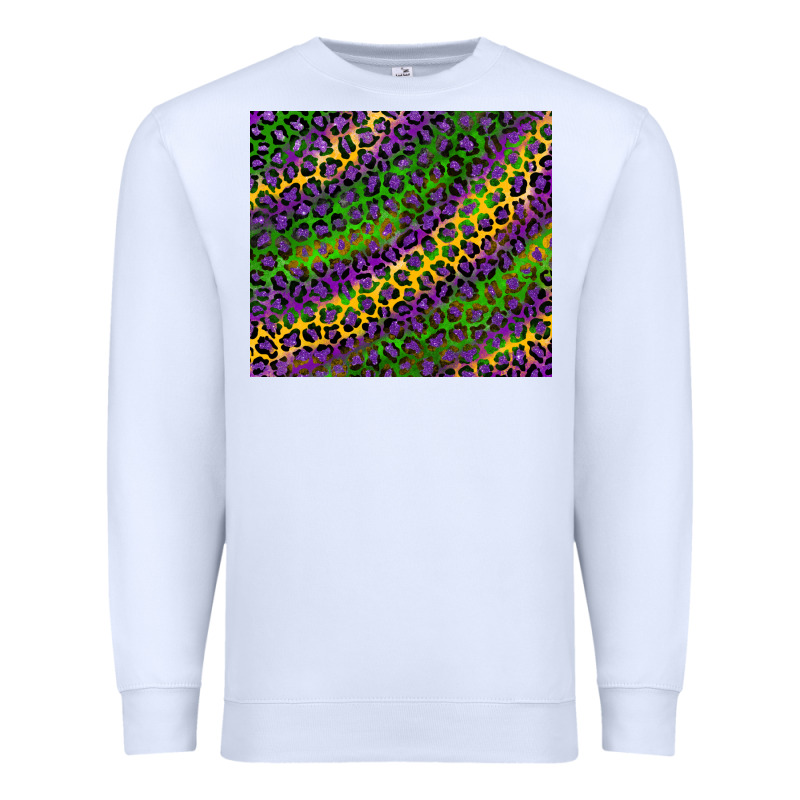 Mardi Gras Leopard Background Premium Sweatshirt by RanaPortraitStore | Teevron