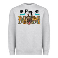 Heather Grey western pug mom Heavyweight Sweatshirt - RanaPortraitStore