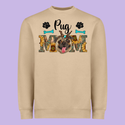 Western Pug Mom Heavyweight Sweatshirt Designed By Ranaportraitstore
