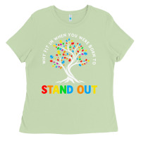 Matcha Why Fit In Autism Awareness Ladies Tee - CowhideDigitalArt