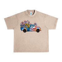 French Oak USA 4th of July Sunflower Truck Urban Heavy Tee - Jasminsmagicworld