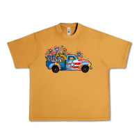 Peanut Butter USA 4th of July Sunflower Truck Urban Heavy Tee - Jasminsmagicworld