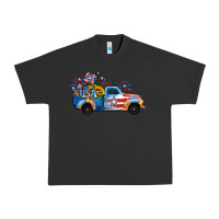 Pigment Black USA 4th of July Sunflower Truck Urban Heavy Tee - Jasminsmagicworld