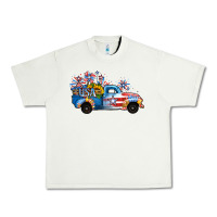 Pistachio USA 4th of July Sunflower Truck Urban Heavy Tee - Jasminsmagicworld