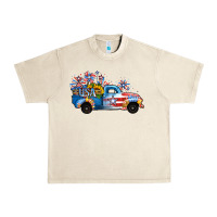 Sandshell USA 4th of July Sunflower Truck Urban Heavy Tee - Jasminsmagicworld