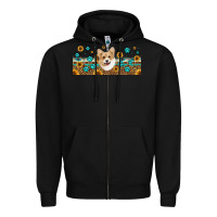 Black western corgi dog Zipper Hoodie - Jasminsmagicworld