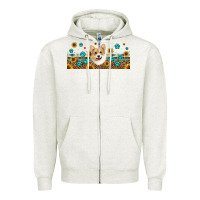 Oatmeal Heather western corgi dog Zipper Hoodie - Jasminsmagicworld