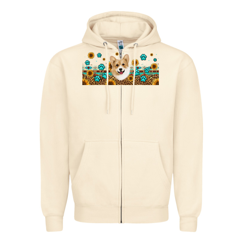 Western Corgi Dog Zipper Hoodie by Jasminsmagicworld | Teevron