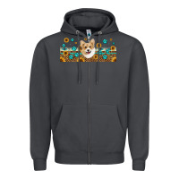Smoke western corgi dog Zipper Hoodie - Jasminsmagicworld
